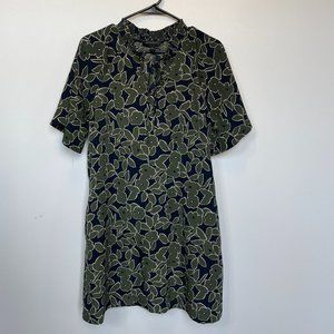 Banana Republic Green & Blue Short-Sleeved Dress